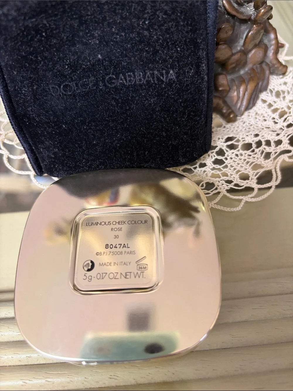 Dolce & Gabbana Pink Cream Blush Compact with Brush Rose 30